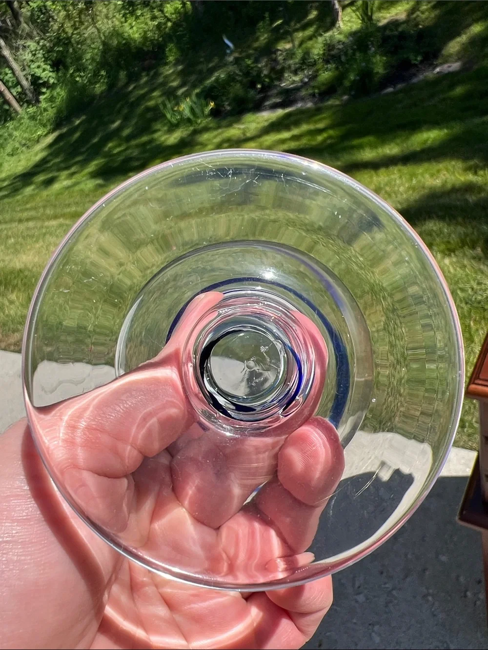 Vintage Pier 1 Blue Swirl Margarita Glasses Set of 2 Contemporary Art Glass
